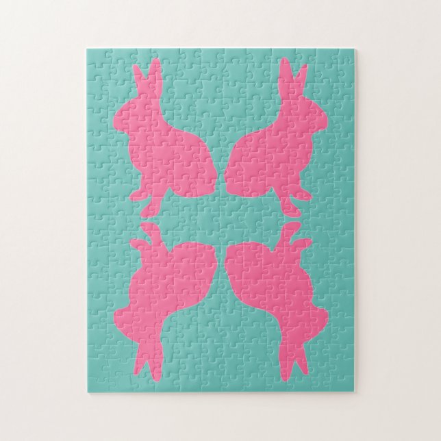Difficult Modern Pink Bunny Puzzle (Vertical)