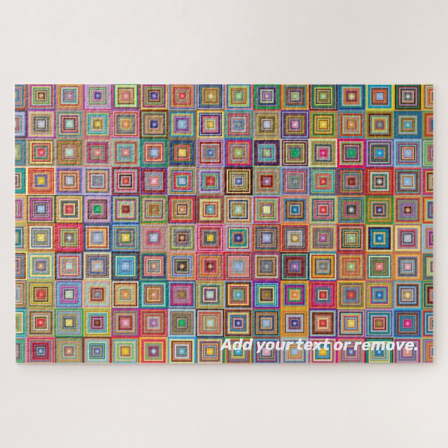 Difficult multicolor squares geometric pattern, jigsaw puzzle (Horizontal)