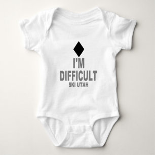 Difficult Ski Utah Baby Bodysuit