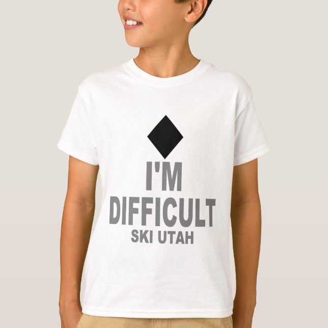 Difficult Ski Utah T-Shirt (Front)