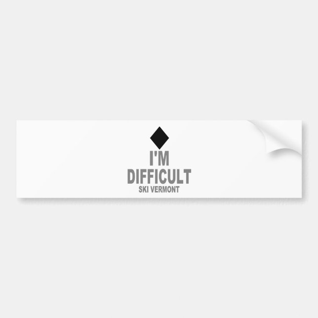 Difficult_Ski_VERMONT Bumper Sticker (Front)