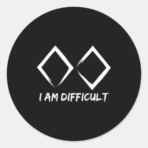 Difficult skiing fun black diamonds mountains classic round sticker