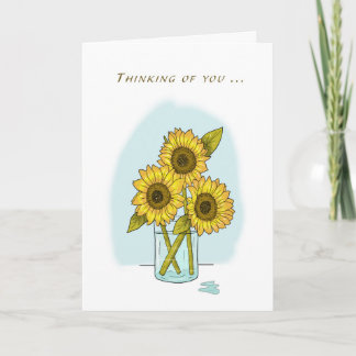 Difficult Time Sunflowers Card