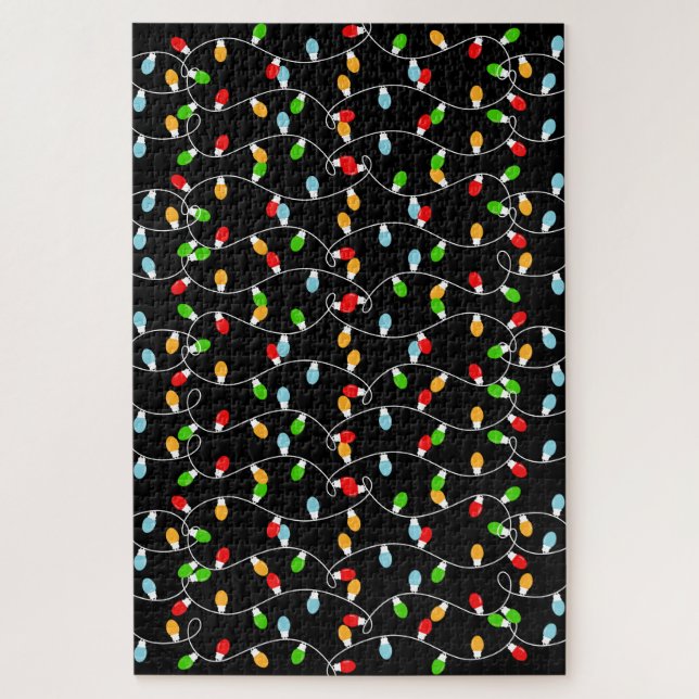 Difficult to solve Christmas Lights Jigsaw Puzzle (Vertical)