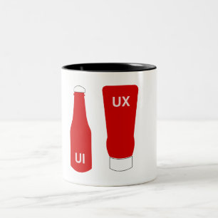 Diffrence between UX and UI Ketchup Two-Tone Coffee Mug