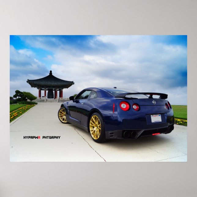 "Diffuse" Nissan GT-R R35 Feeling Dodger Blue Poster (Front)