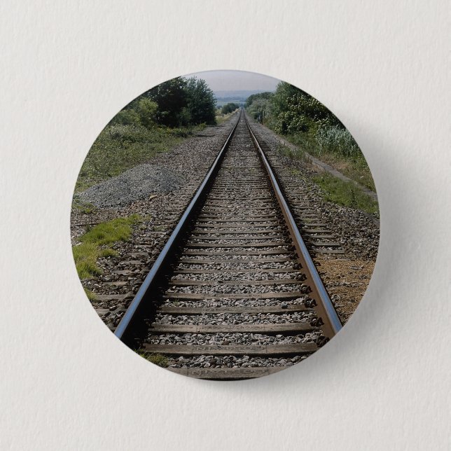 Diffused railway line 6 cm round badge (Front)