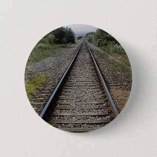 Diffused railway line 6 cm round badge