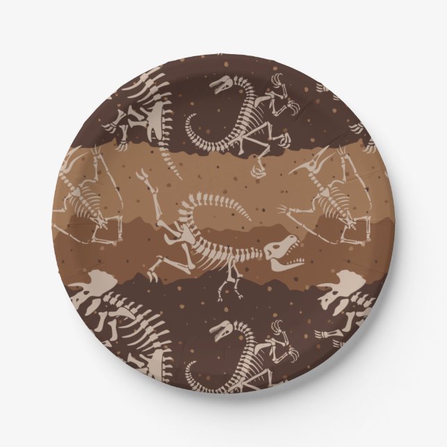 Dig Dino Dig Paper Plate (Front)