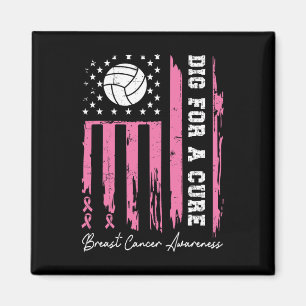 Dig For A Cure Breast Cancer Awareness Ribbon Voll Magnet