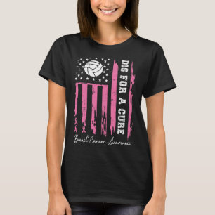 Dig For A Cure Breast Cancer Awareness Ribbon Voll T-Shirt