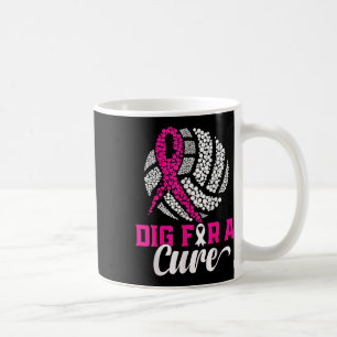 Dig For A Cure Breast Cancer Awareness Volleyball Coffee Mug