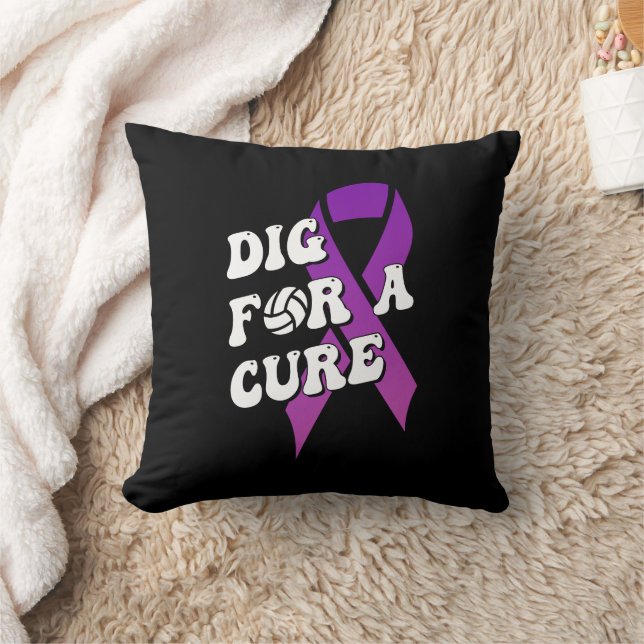 Dig For A Cure, Breast Cancer Awareness Volleyball Cushion (Blanket)