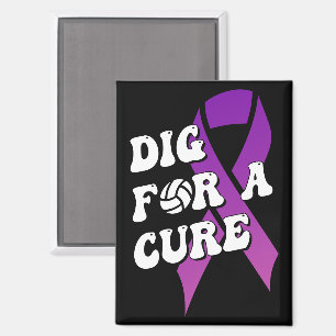 Dig For A Cure, Breast Cancer Awareness Volleyball Magnet