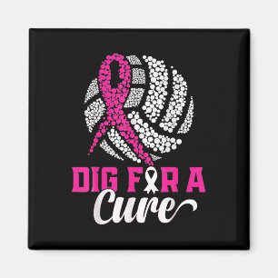 Dig For A Cure Breast Cancer Awareness Volleyball Magnet