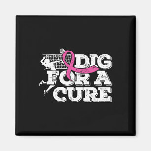 Dig For A Cure Breast Cancer Awareness Volleyball Magnet