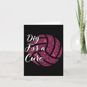 Dig For A Cure Breast Cancer Awareness Volleybyll Card