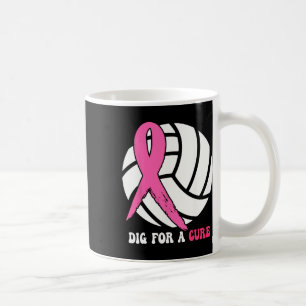 Dig For A Cure Breast Cancer Awareness Volleybyll Coffee Mug