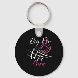 Dig For A Cure Breast Cancer Awareness Volleybyll Key Ring
