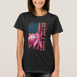 Dig For A Cure Breast Cancer Volleyball Pink Ameri T-Shirt