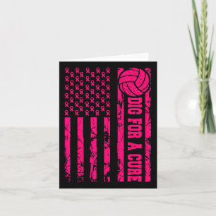 Dig For A Cure Breast Cancer Volleybyll Pink Ameri Card