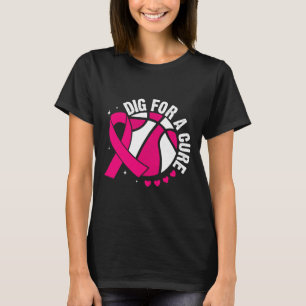 Dig For A Cure Sketll Pink Breast Cancer Awareness T-Shirt