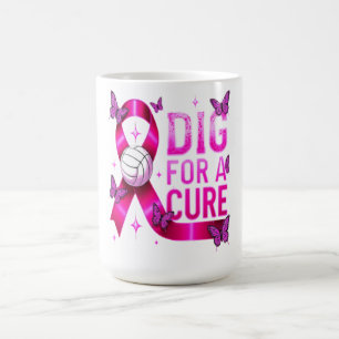 Dig For A Cure Volleyball – Breast Cancer Awarenes Coffee Mug