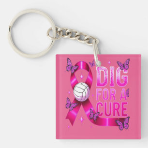 Dig For A Cure Volleyball – Breast Cancer Awarenes Key Ring