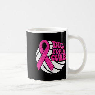 Dig For Nk Ribbon Volleyball Breast Cancer Awarene Coffee Mug