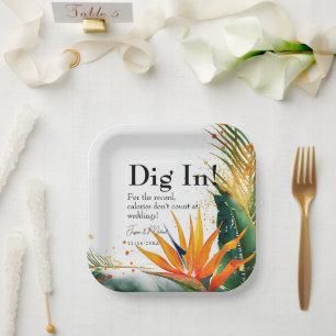Dig in! Birds of Paradise Bliss Paper Plate