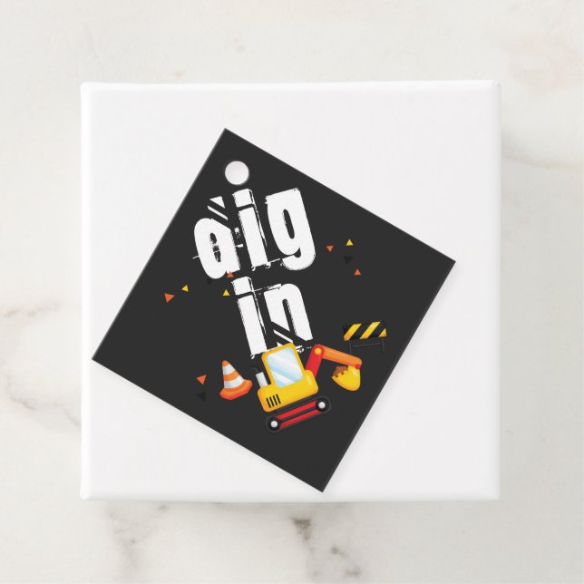 Dig In Construction Birthday Favour Tags (In Situ)