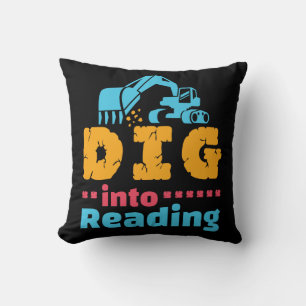 Dig Into Reading Cute Teacher Librarian Month Cushion