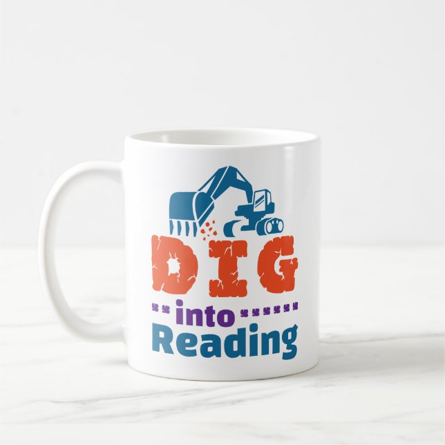 Dig Into Reading Teacher Librarian Library Coffee Mug (Left)