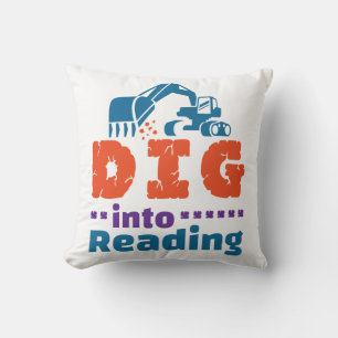 Dig Into Reading Teacher Librarian Library Cushion