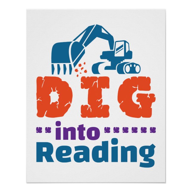Dig Into Reading Teacher Librarian Library Poster (Front)