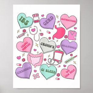 Digestive Divas Gastroenterology Nurse Valentine E Poster