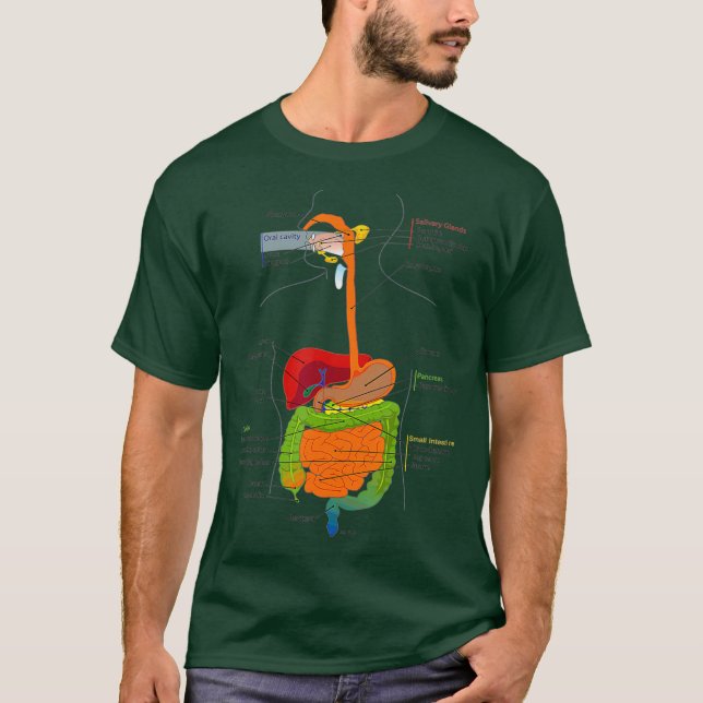 Digestive Organs Medical Diagram T-Shirt (Front)