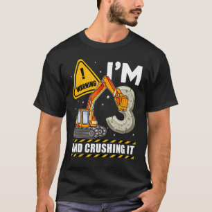 Digger Builder Construction Truck 3rd Birthday 3 Y T-Shirt