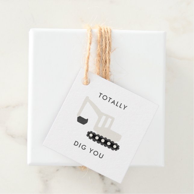 Digger Construction Birthday Party Favour Tags (In Situ)