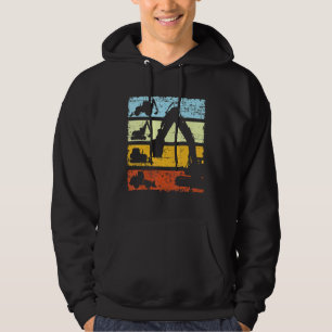 Digger Excavator Driver Construction Site Retro Vi Hoodie