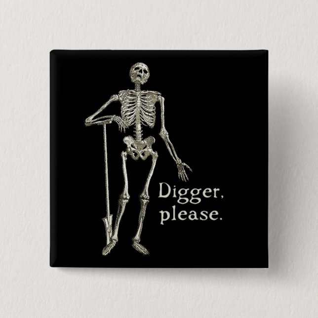 Digger, Please 15 Cm Square Badge (Front)