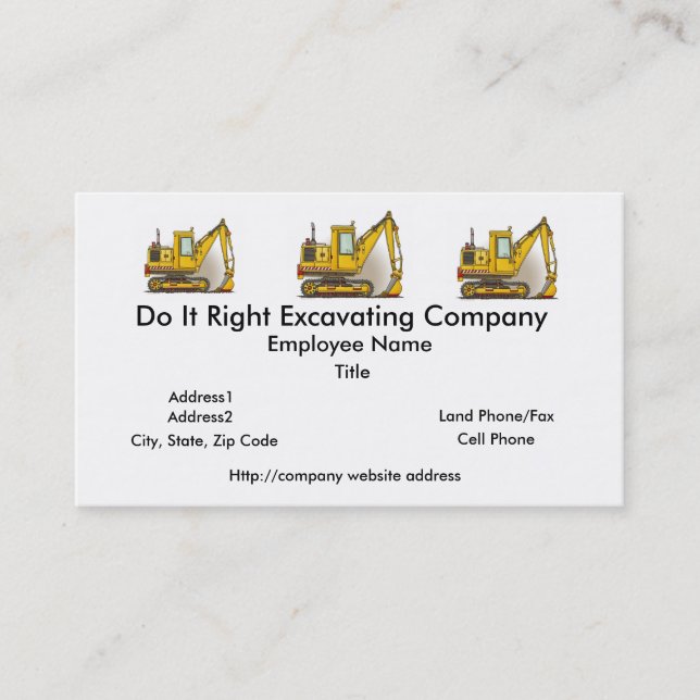 Digger Shovel Business Card (Front)