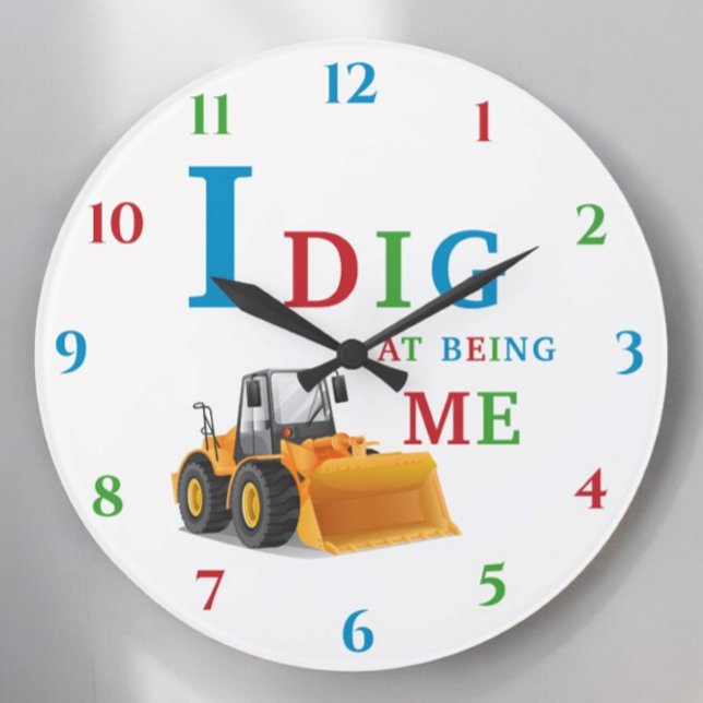 Digger themed boys bedroom large clock (Creator Uploaded)