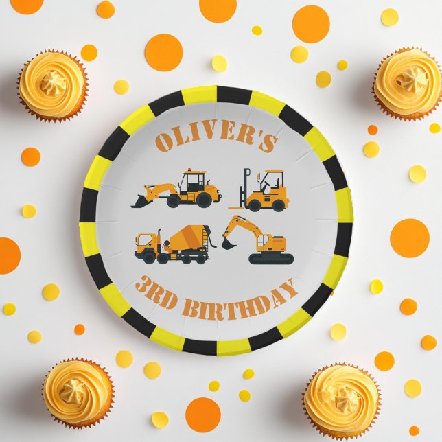 Diggers Construction Party Paper Plate (Creator Uploaded)