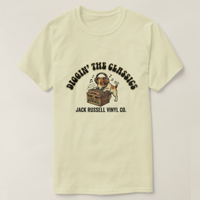Diggin' The Classics - Jack Russell Vinyl Co. T-Shirt (Design Front)