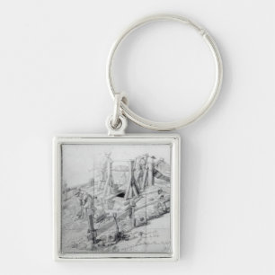 Digging a well in Lower Bedford Place, London Key Ring