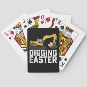 Digging Easter Excavator Egg Hunt Funny Playing Cards