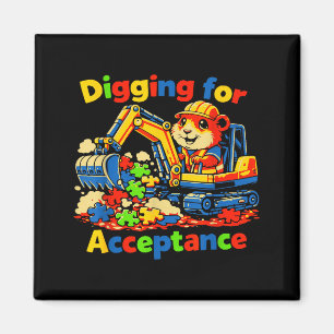 Digging for Acceptance Autism Awareness Cute Magnet