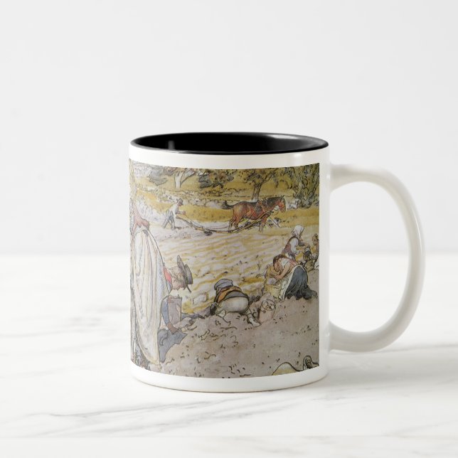 Digging Potatoes, 1905 Two-Tone Coffee Mug (Right)