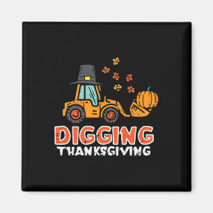 Digging Thanksgiving Excavator Truck Fall Toddler Magnet